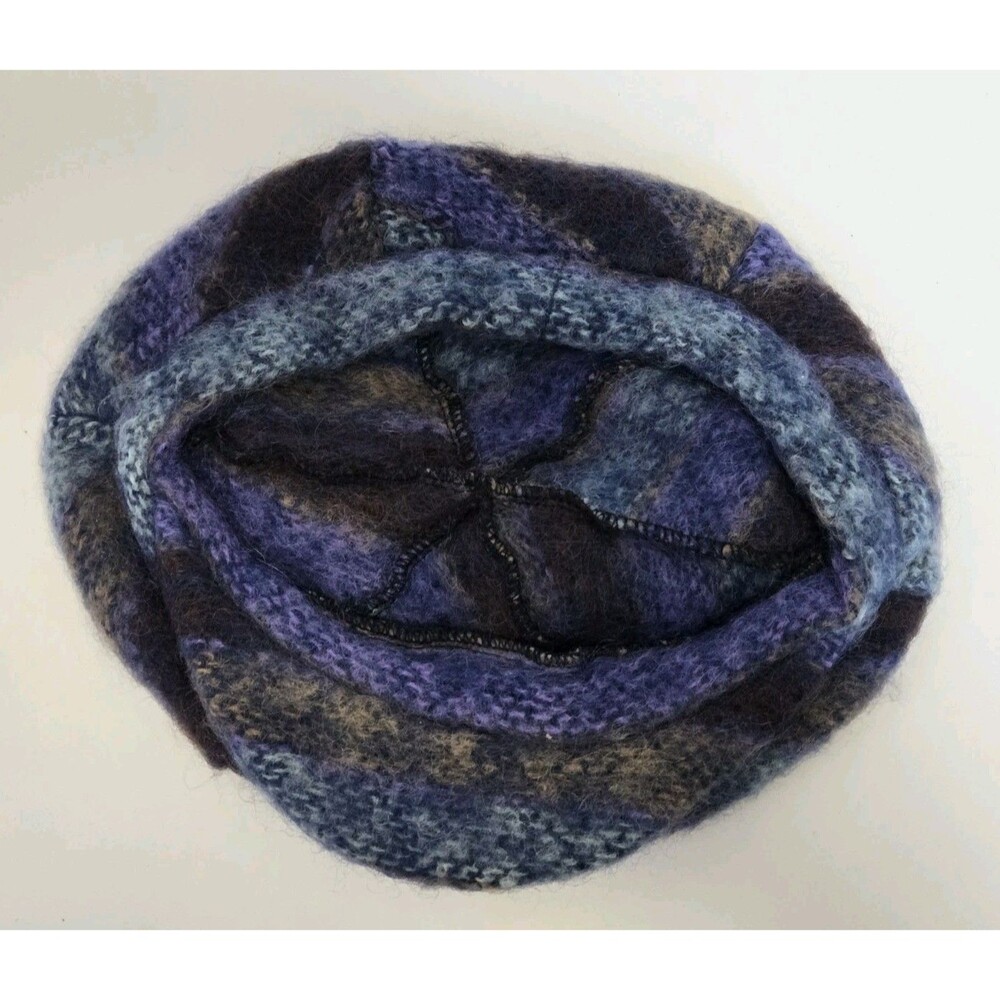 Donegal Design Hat Womenms Beret Ireland Handwoven Mohair Wool Blend Knit - Picture 3 of 4
